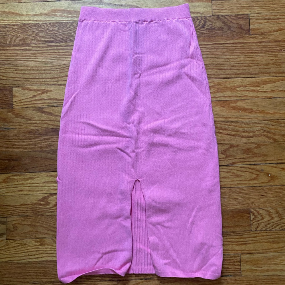 Free People Pink Midi Skirt with Slit